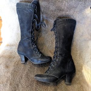 Nine West Midnight Sun Lace Up Leather Boots